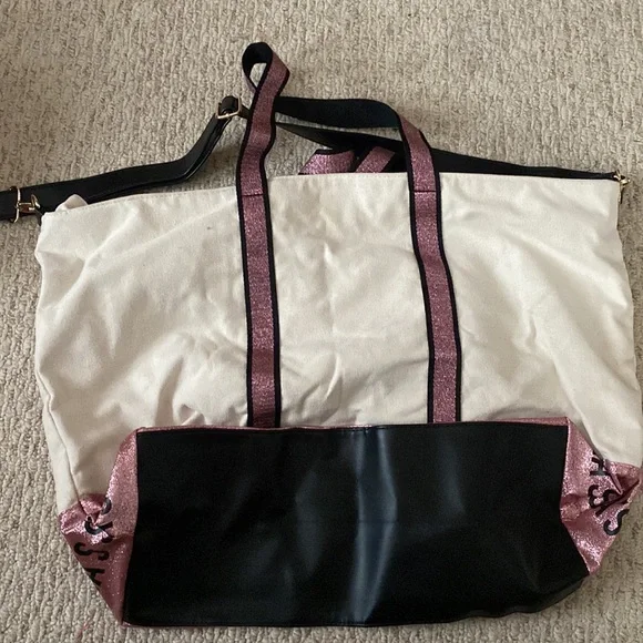 Huge Victoria Secret tote bag. Included cross body strap. - Picture 2 of 2
